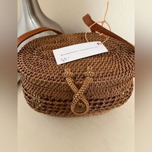 Brown Woven Crossbody Bag